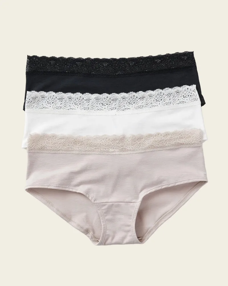 Pack de 3 slips taille moyenne en coton stretch