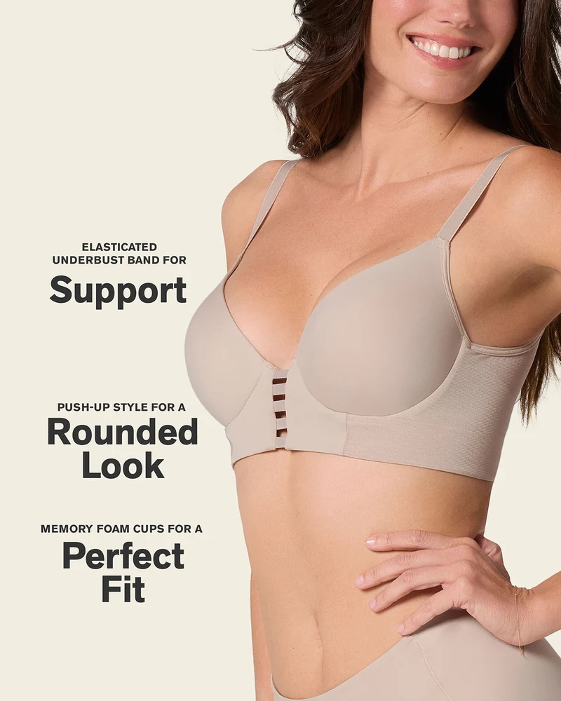 Soutien-gorge triangle push-up très couvrant à mémoire de formes