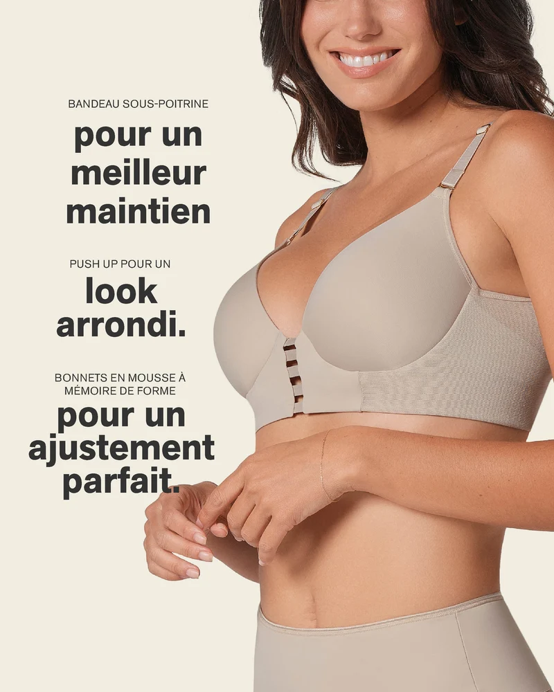 Soutien-gorge triangle push-up très couvrant à mémoire de formes