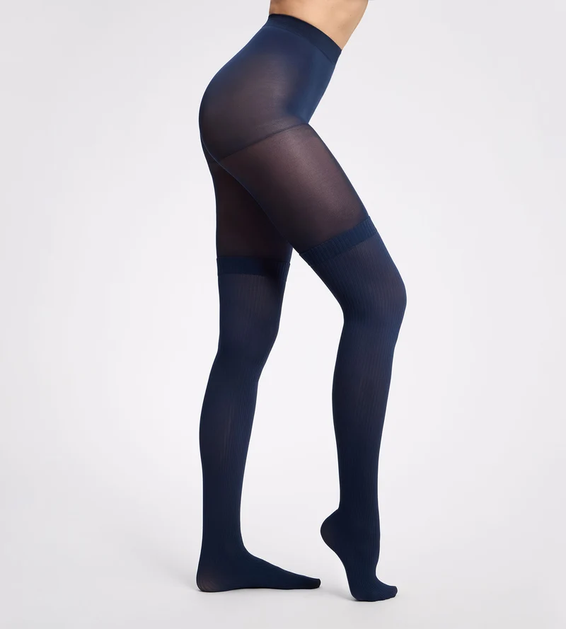 Collant fantaisie effet trompe-l’œil marine 25/45D Style