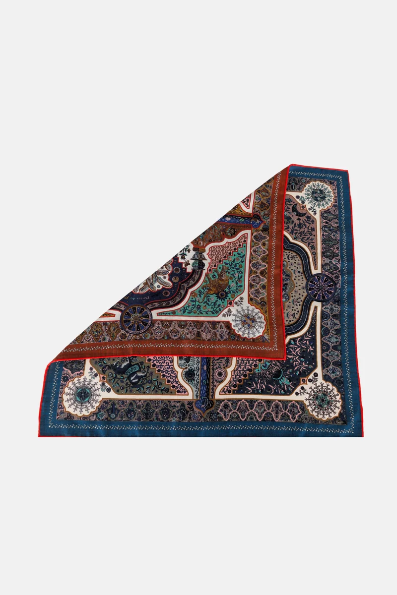 Foulard réversible à motif tapisserie