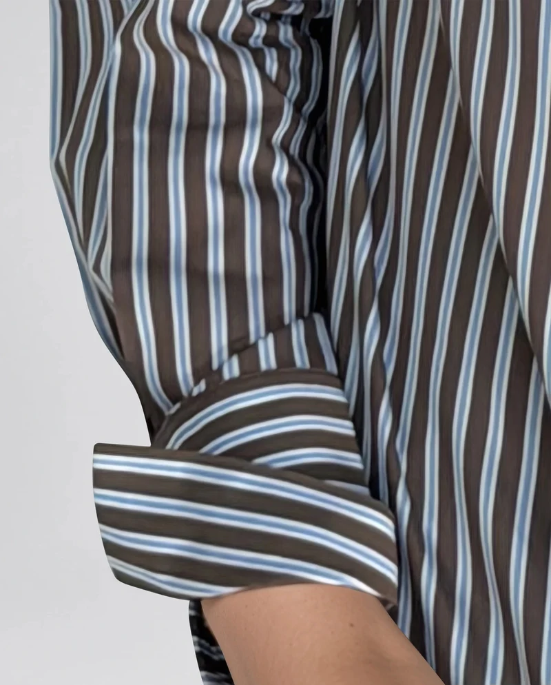 Chemise rayée ample à ourlet arrondi Jenny
