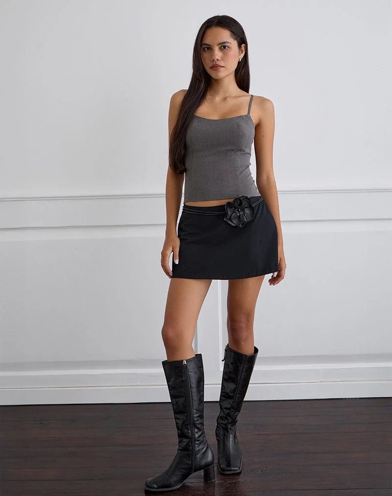 Omaya Tailoring Corset Top in Charcoal