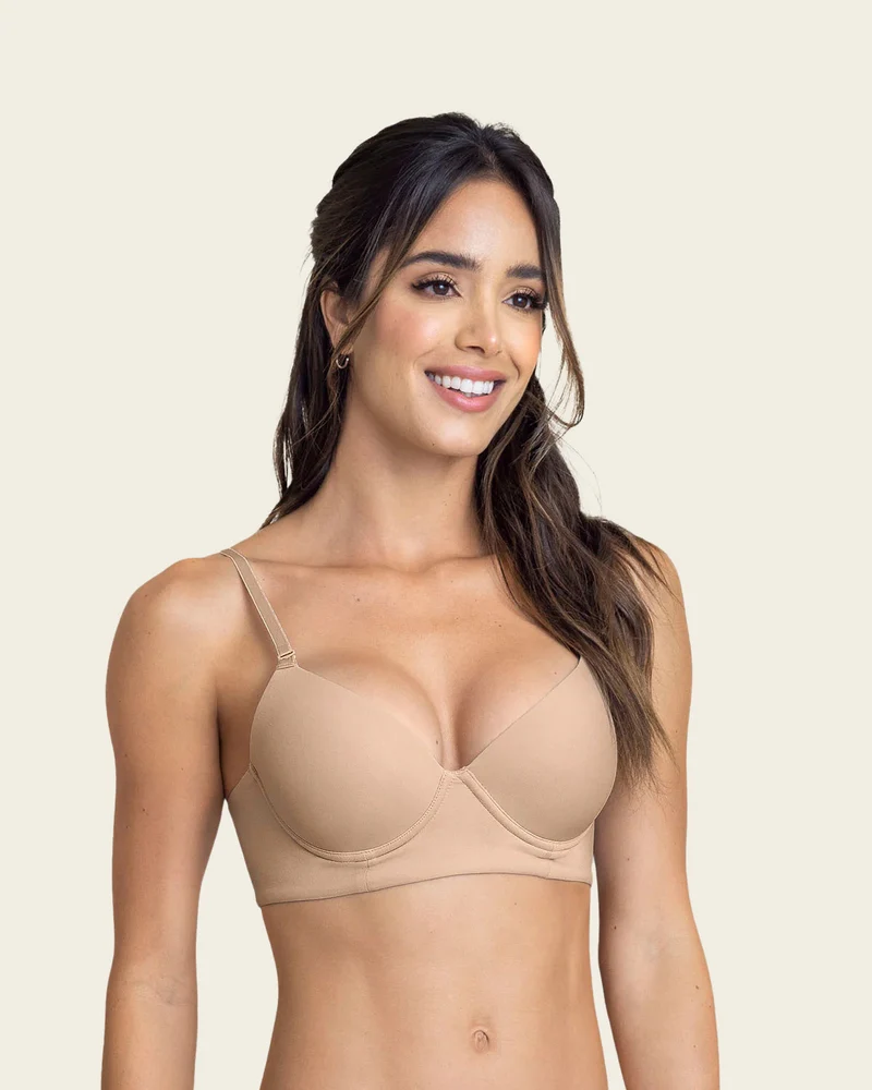 Soutien-gorge push-up à bonnets lisses