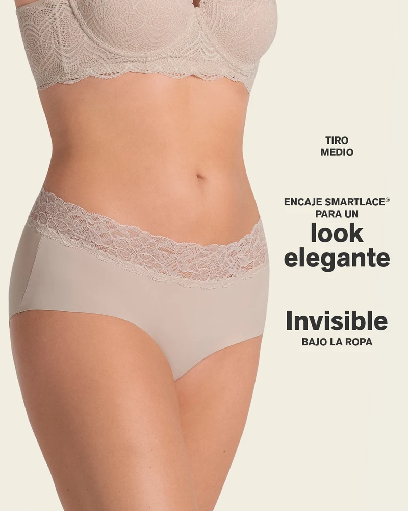 Culotte hipster en tissu ultraléger avec bordure en dentelle