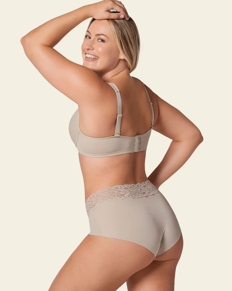Culotte hipster en tissu ultraléger avec bordure en dentelle