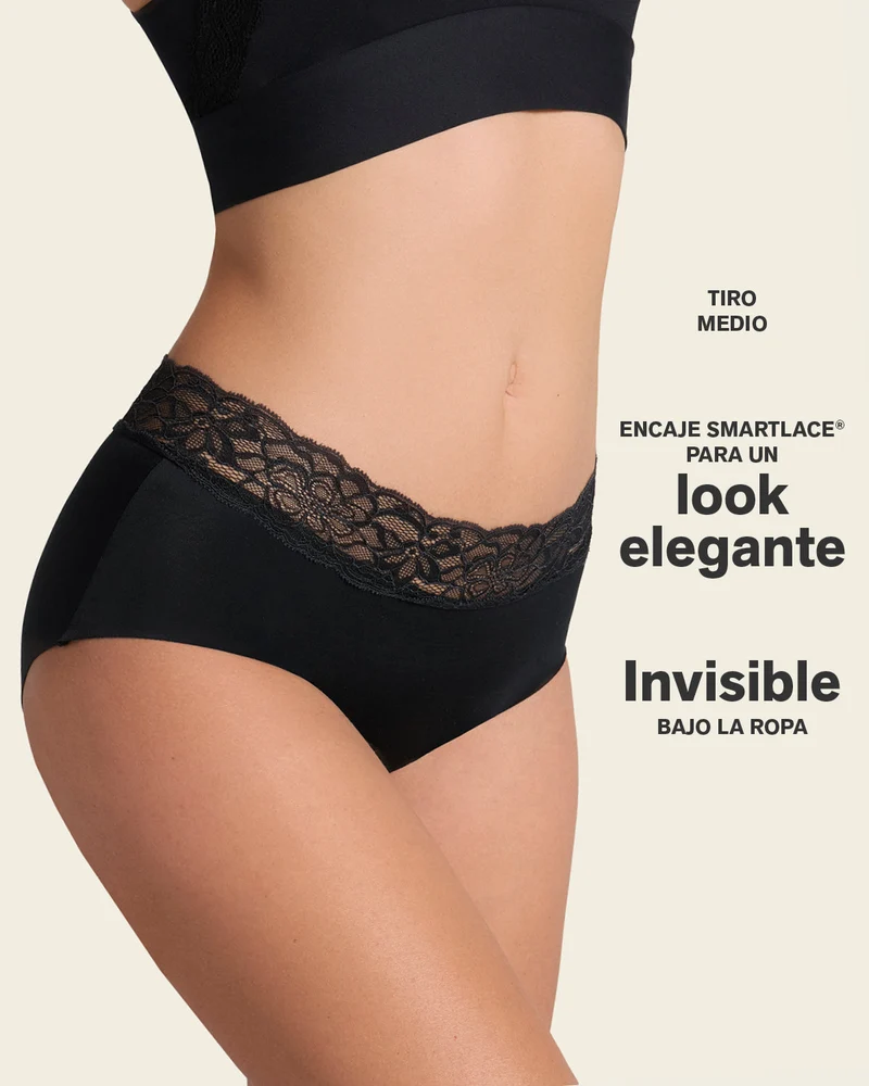 Culotte hipster en tissu ultraléger avec bordure en dentelle
