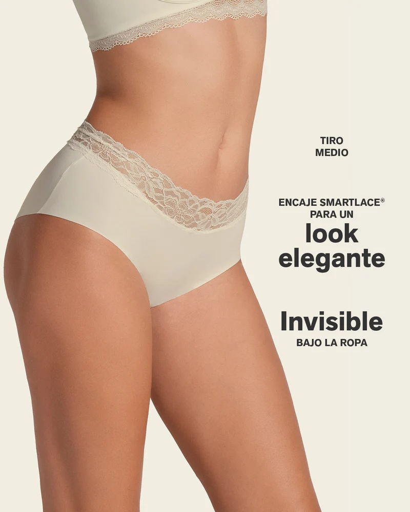 Culotte hipster en tissu ultraléger avec bordure en dentelle