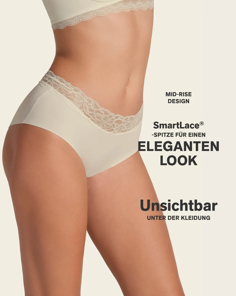 Culotte hipster en tissu ultraléger avec bordure en dentelle