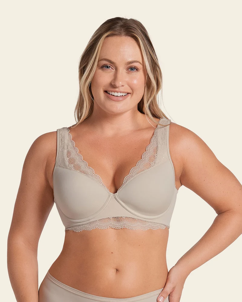 Soutien-gorge en dentelle à armatures et couverture intégrale