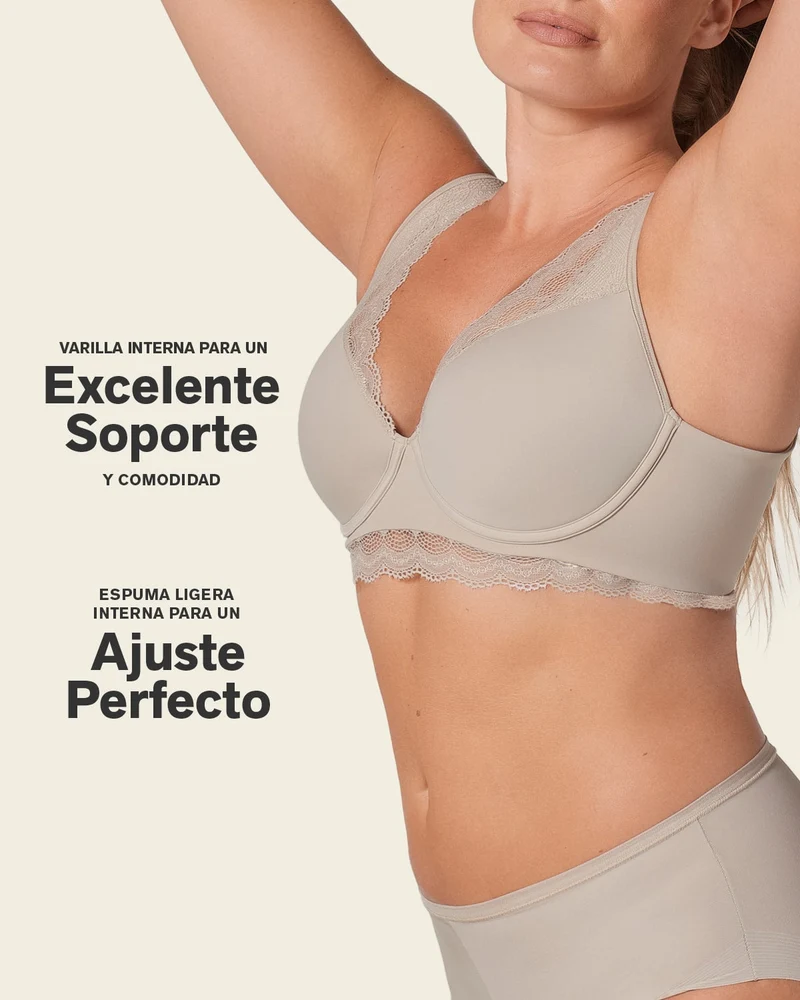 Soutien-gorge en dentelle à armatures et couverture intégrale