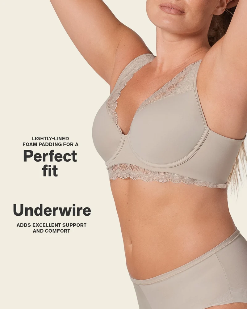 Soutien-gorge en dentelle à armatures et couverture intégrale