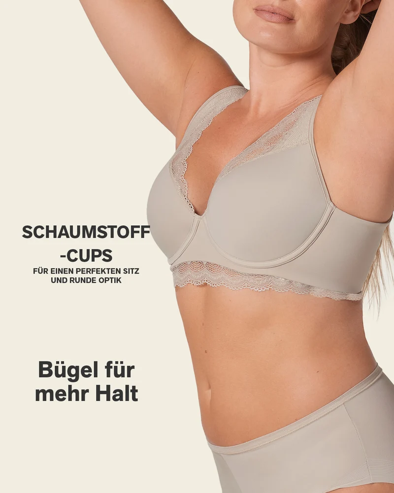 Soutien-gorge en dentelle à armatures et couverture intégrale