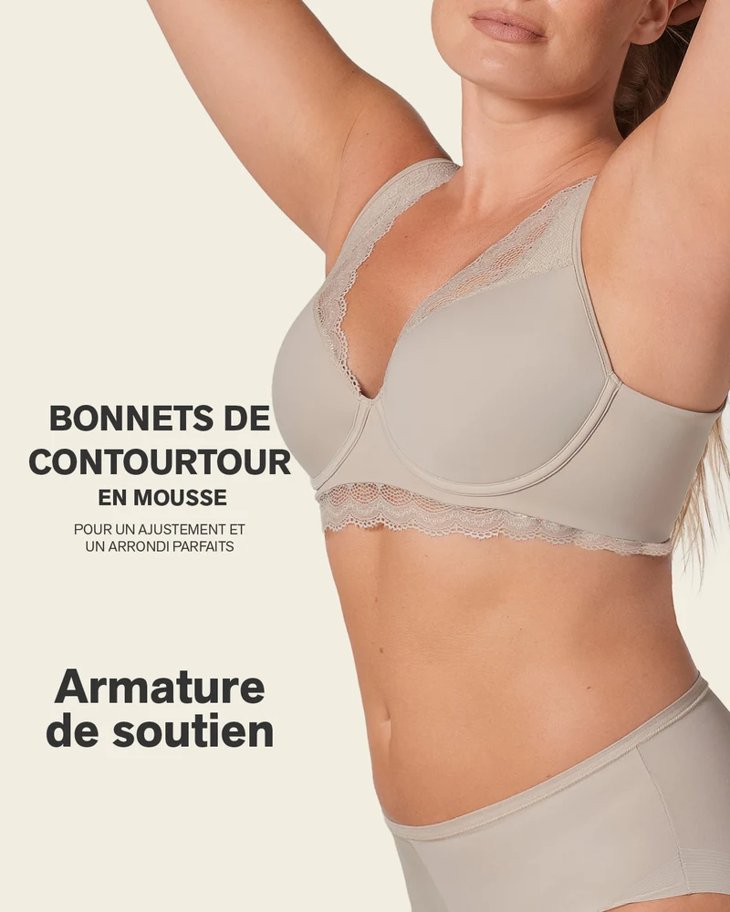 Soutien-gorge en dentelle à armatures et couverture intégrale