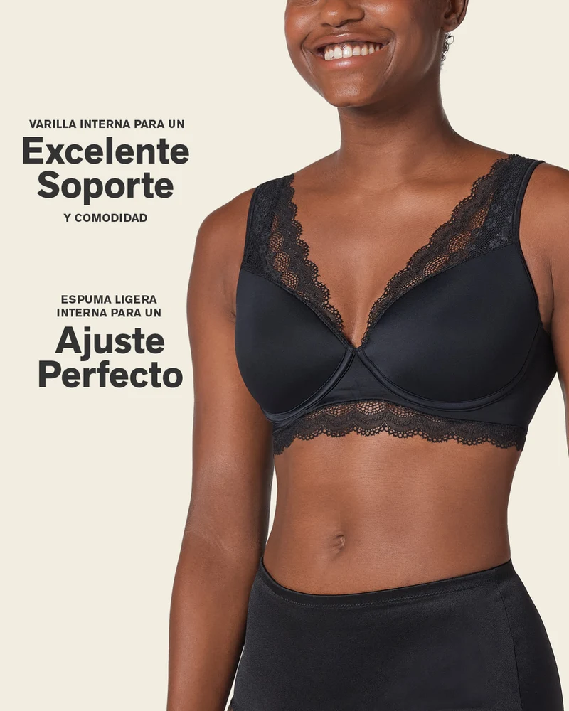 Soutien-gorge en dentelle à armatures et couverture intégrale