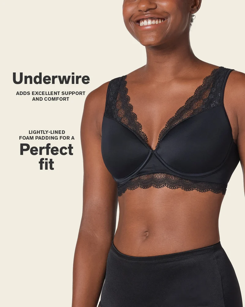 Soutien-gorge en dentelle à armatures et couverture intégrale
