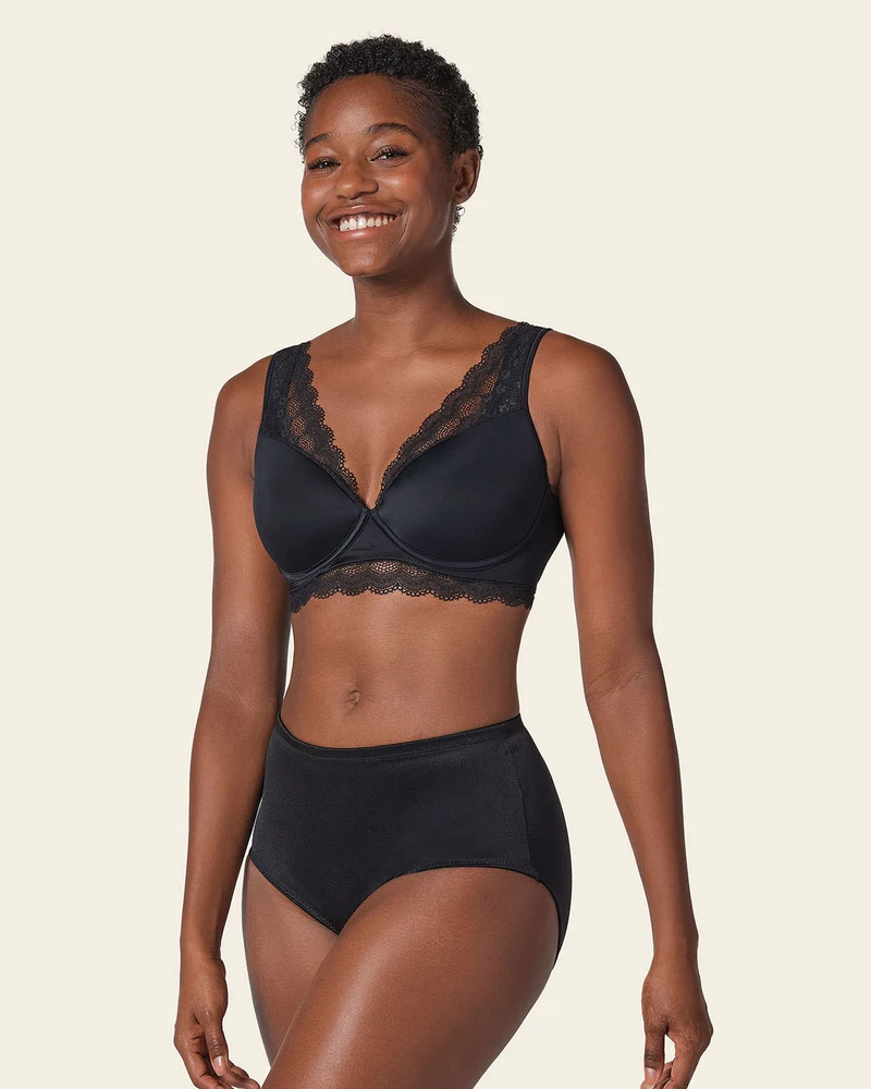 Soutien-gorge en dentelle à armatures et couverture intégrale
