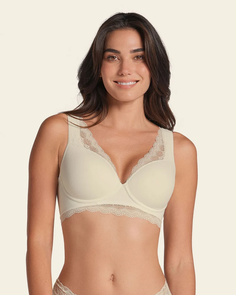 Soutien-gorge en dentelle à armatures et couverture intégrale