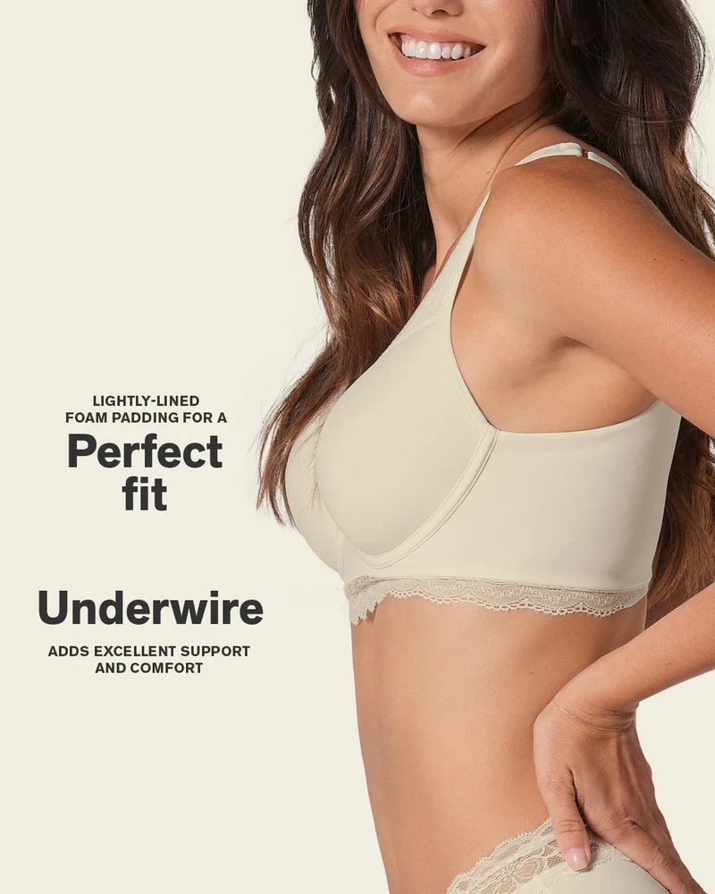 Soutien-gorge en dentelle à armatures et couverture intégrale