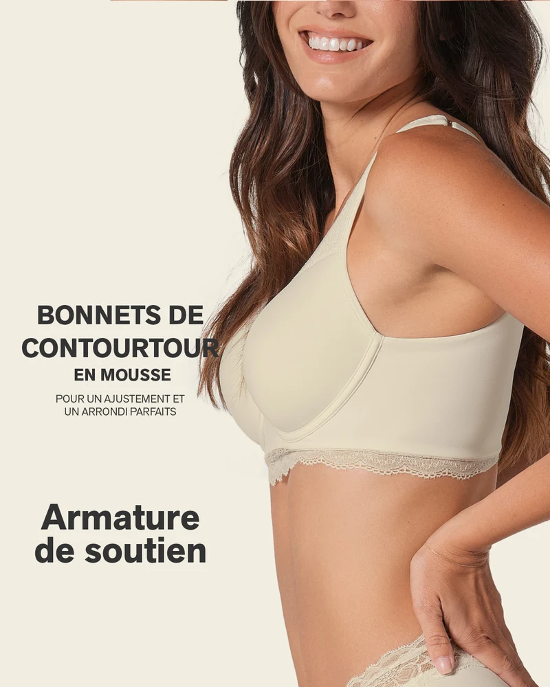 Soutien-gorge en dentelle à armatures et couverture intégrale