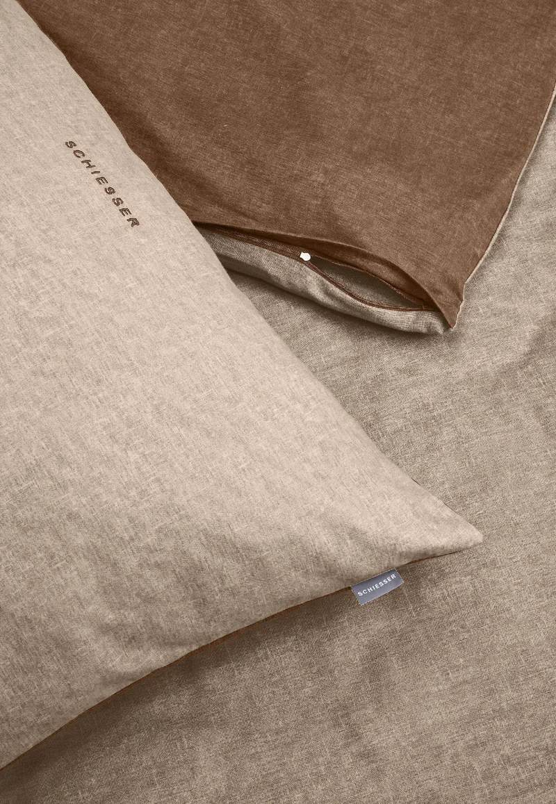 Bettwäscheset 2-teilig Feinbiber Beige/Braun - SCHIESSER Home