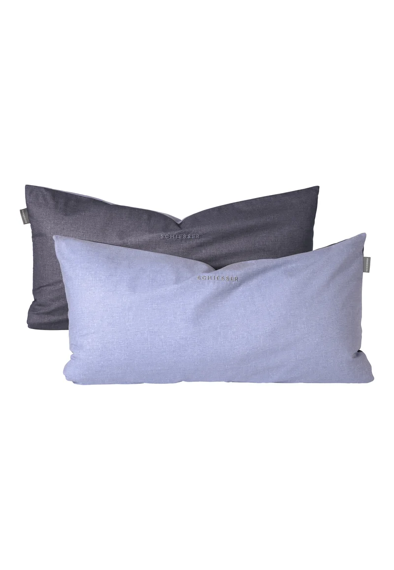 Kissenbezüge 2er-Set Blau/Grau - SCHIESSER Home