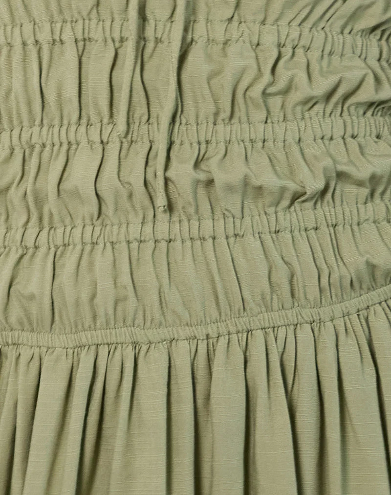Rasmil - Mini robe à ourlet bulle en vert sauge