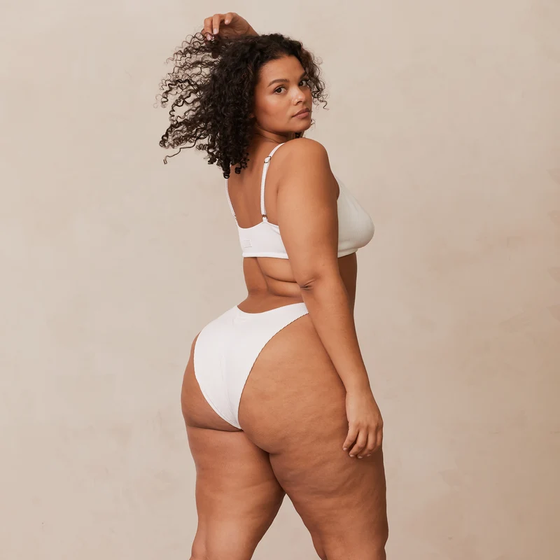 Ribbed Triangle Soutien-Gorge - Blanc