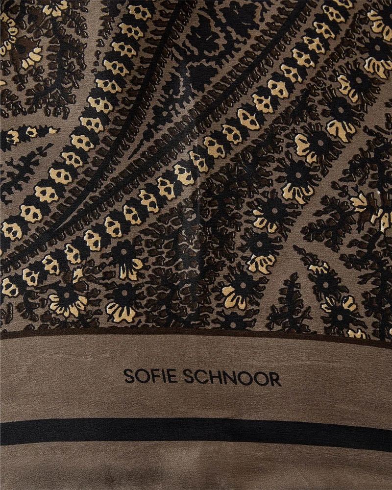 Foulard carré en soie imprimée Hai