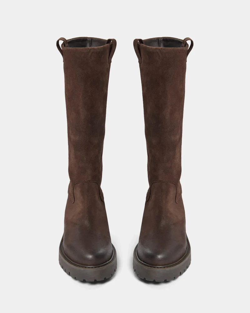 Bottes en suède à effet brossé Ditte