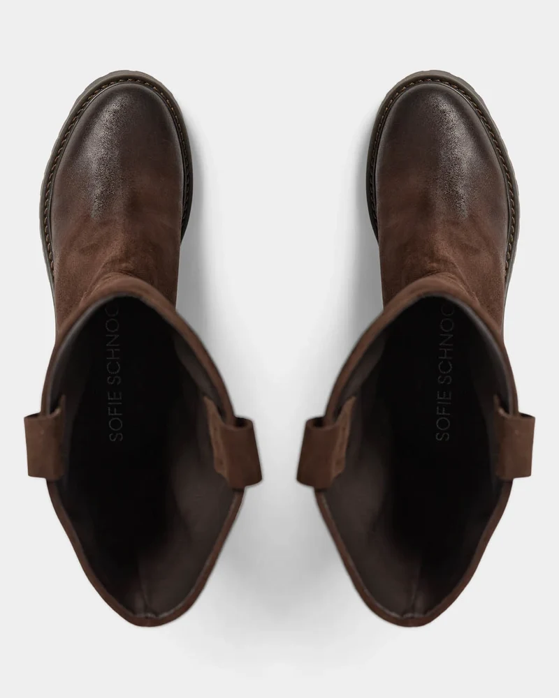 Bottes en suède à effet brossé Ditte
