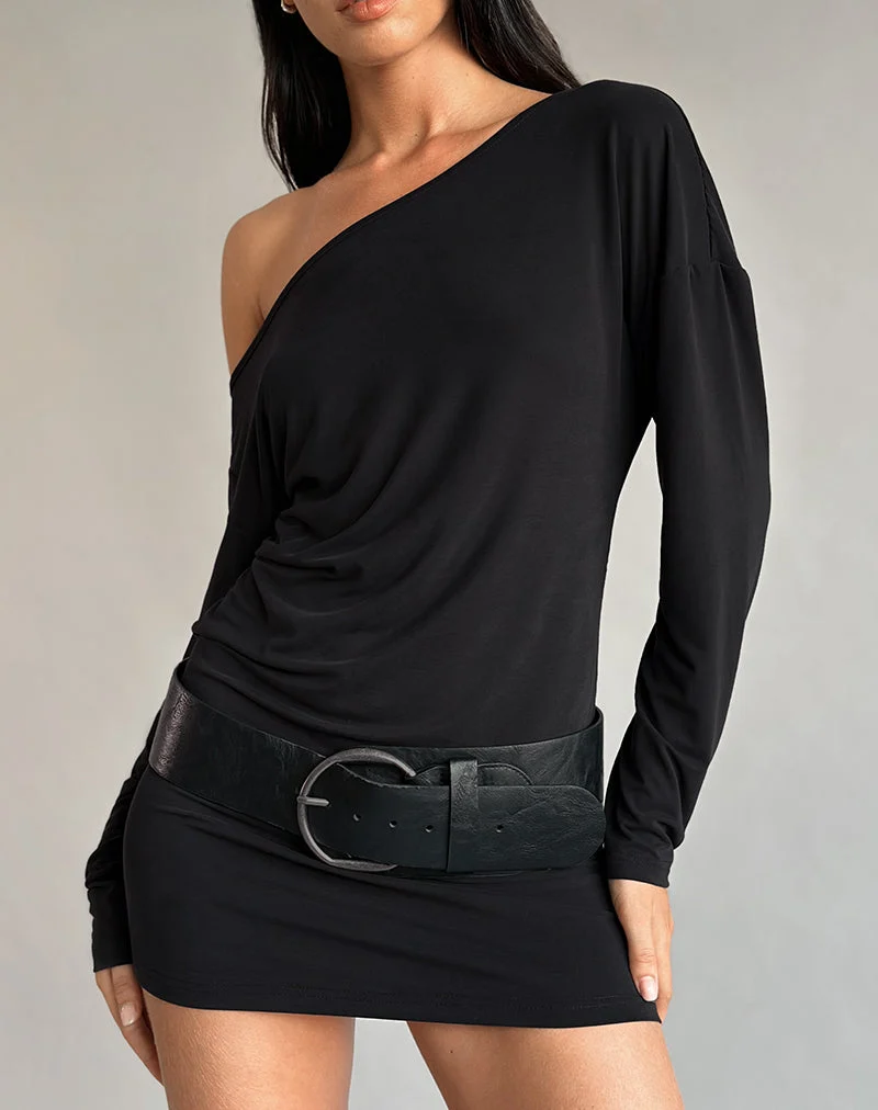 Mini robe souple Shelisa en noir