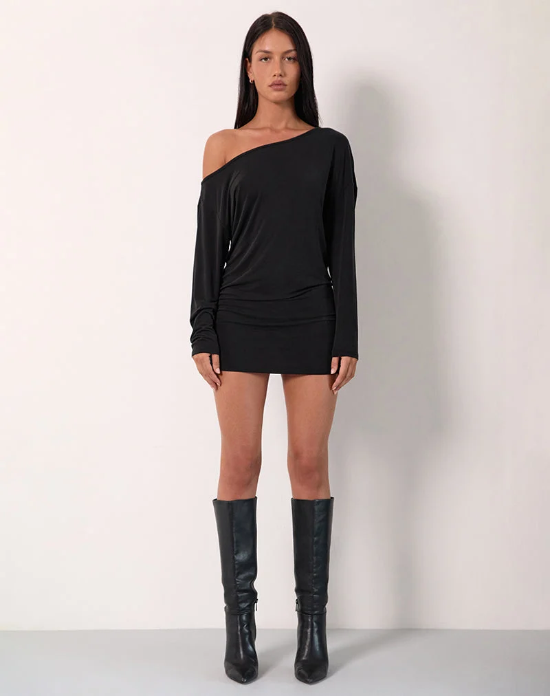 Mini robe souple Shelisa en noir