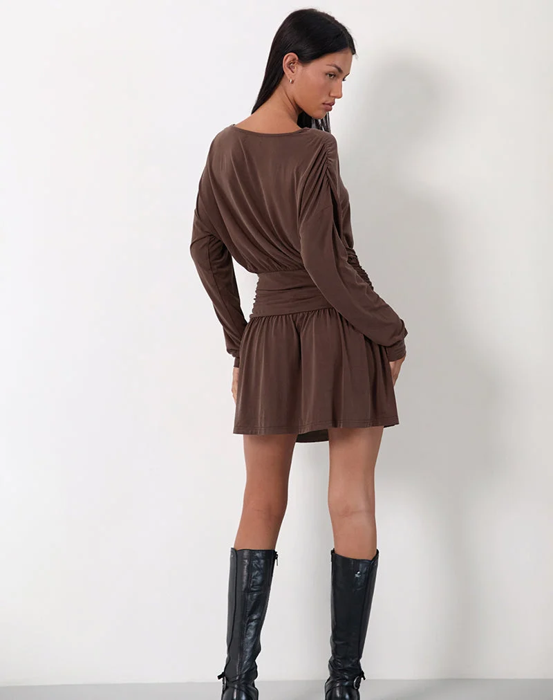 Mini robe Sanuli, chocolat amer