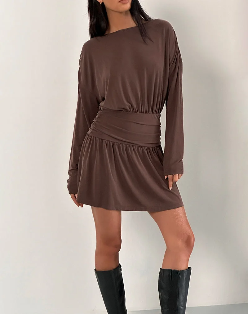 Mini robe Sanuli, chocolat amer