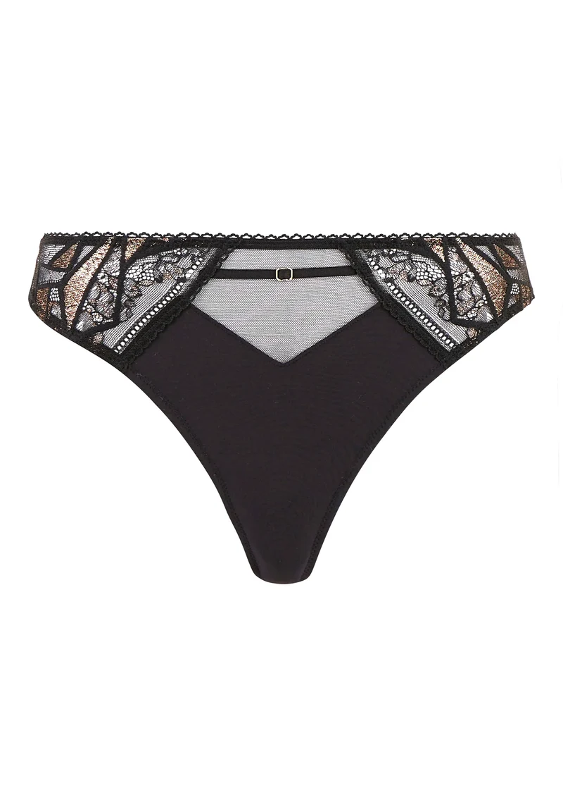 Tanga Désiré Noir & Lurex Cuivré