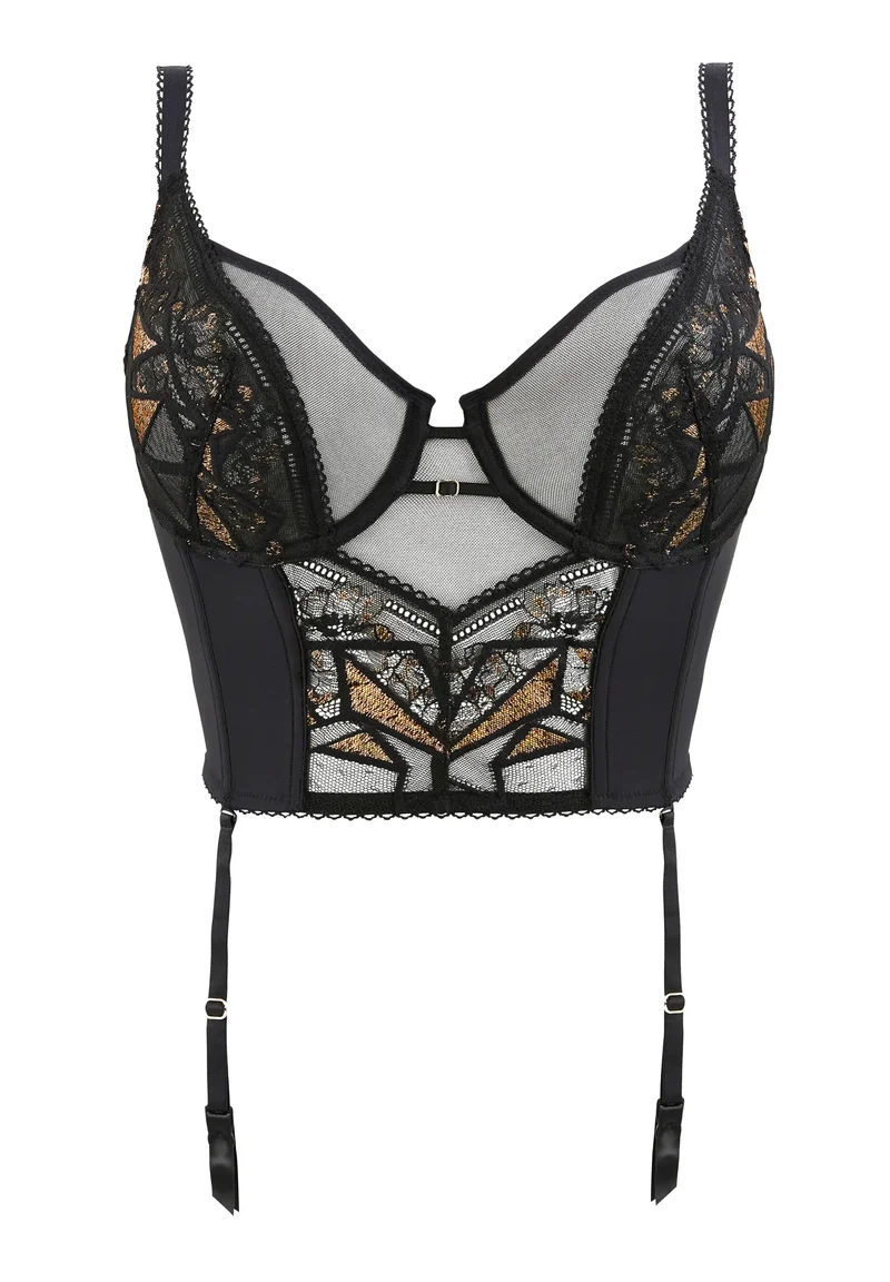 Soutien-gorge bustier Désiré Noir & Lurex Cuivré