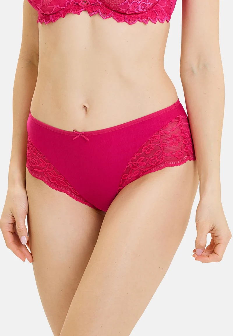 Lot de 2 slips midi Duo Douceur Coton Blanc & Rose