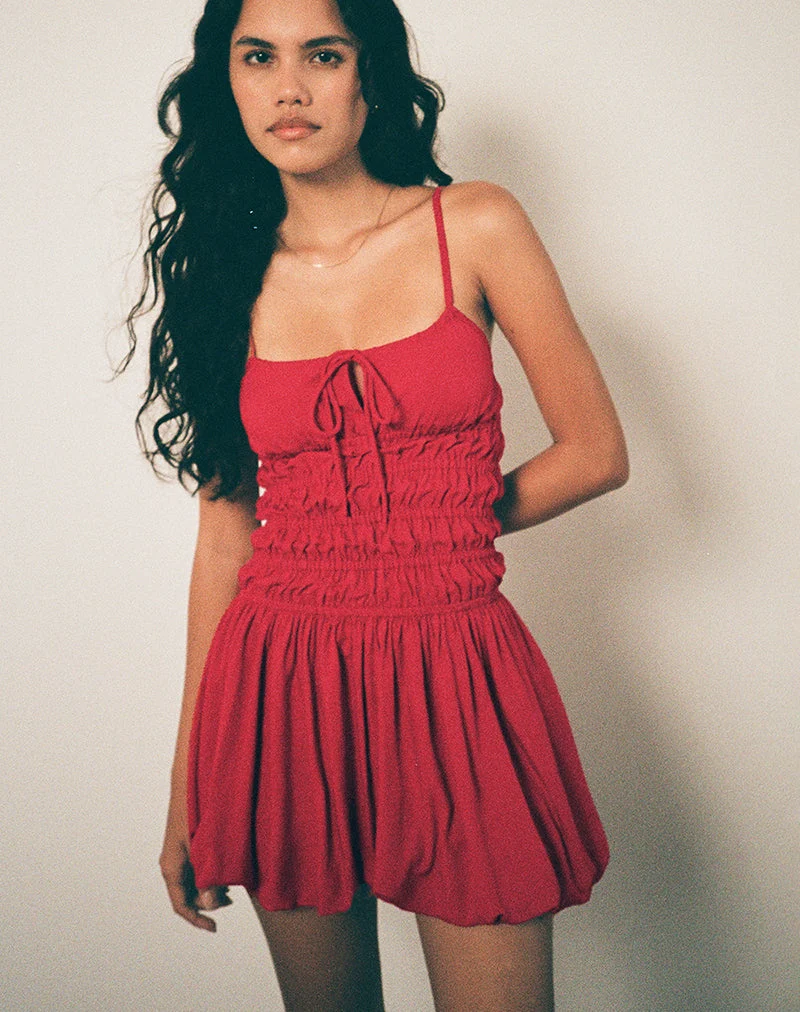 Mini robe Rasmil Bubble, rouge adrénaline