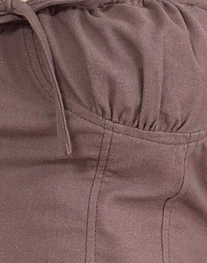 Kamden Cami Top in Linen Deep Taupe