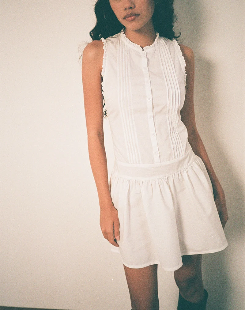 Mini robe Dayara en popeline blanche