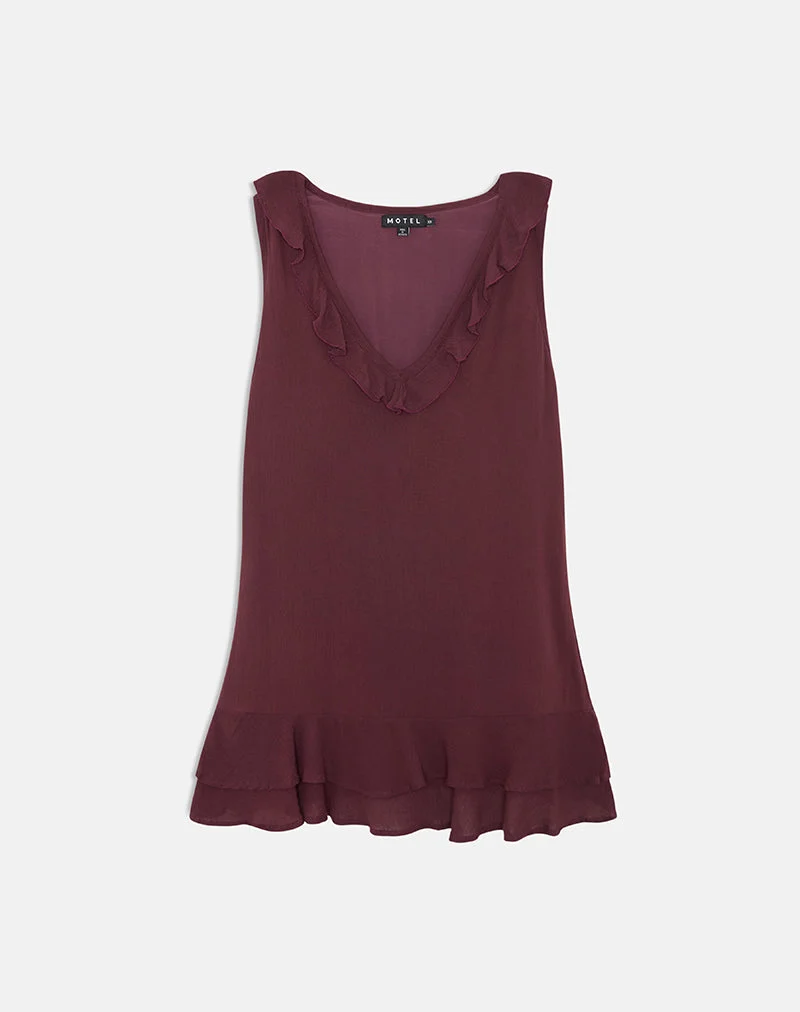 Mini-robe Swade Plunge, couleur prune froissée