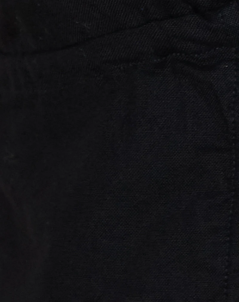 Syrma Backless Halterneck Top in Linen Black
