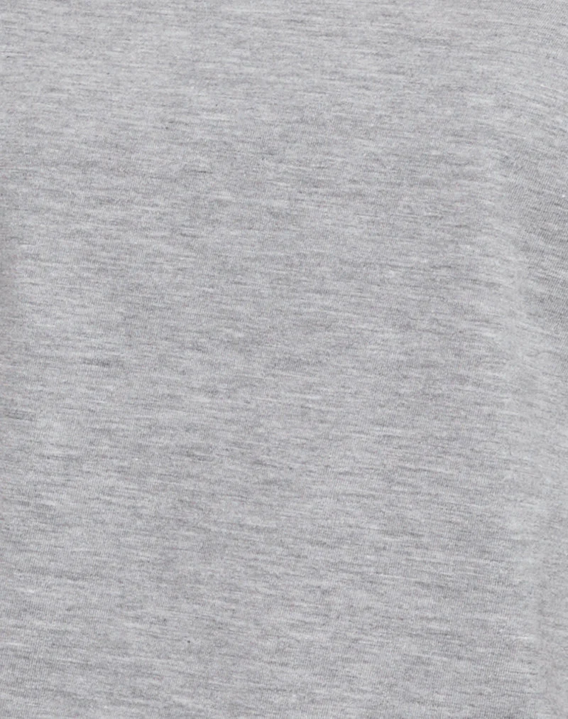 Balia - Top basique à manches courtes asymétriques, gris chiné