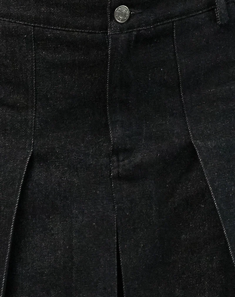 Jupe midi Sanjani, chambray foncé