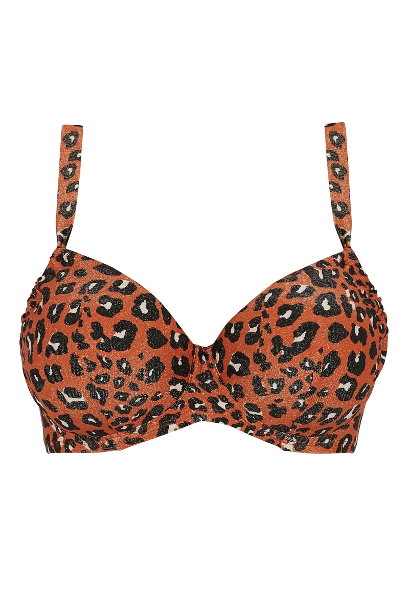 Haut de maillot de bain avec armatures Langkawi Imprimé Animal Terracotta