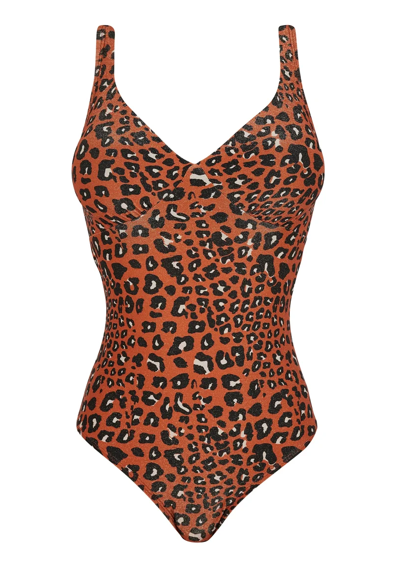 Maillot de bain une pièce avec coques Langkawi Animal Terracotta