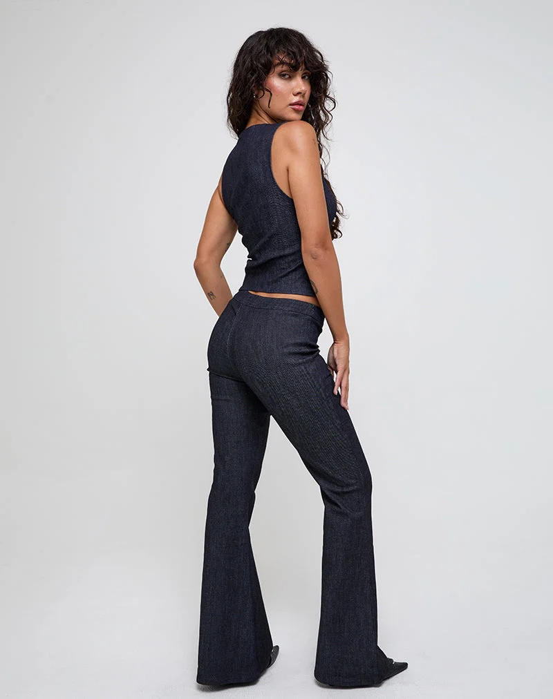 Pantalon Malvinas en denim foncé indigo