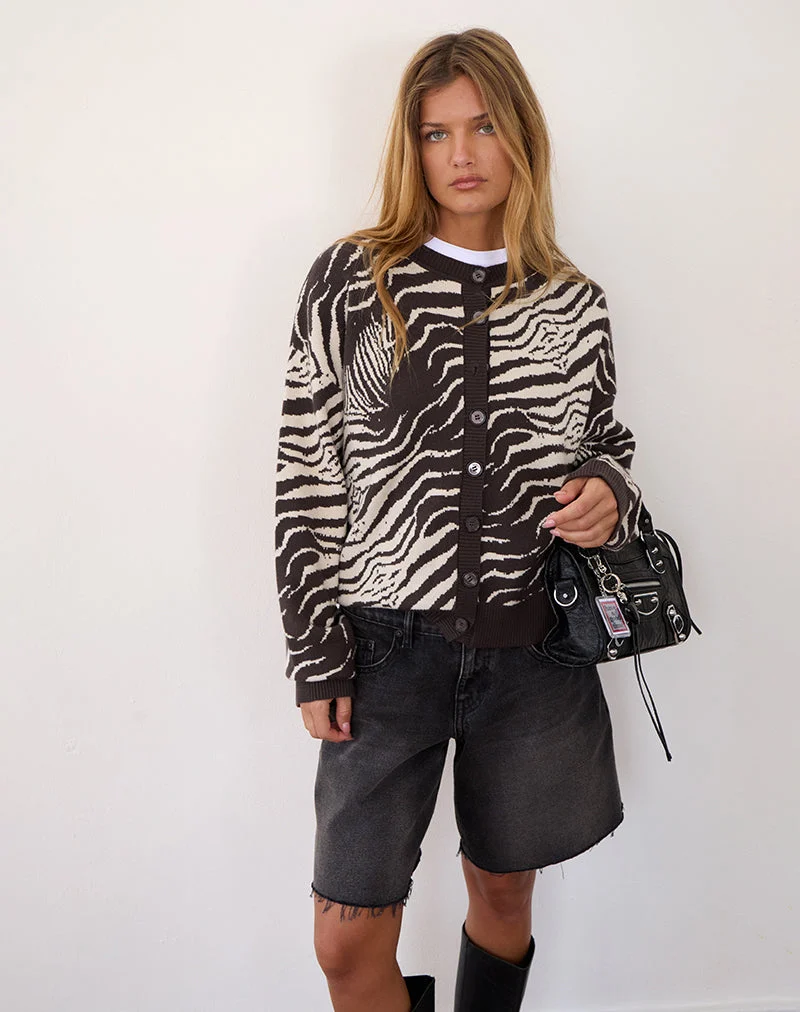 Cardigan en maille Luceta, coloris animal sauvage