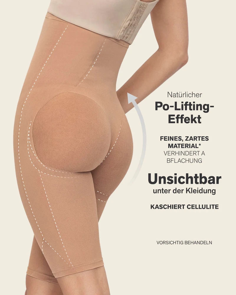 Shorty gainant super taille haute invisible liftant les fesses